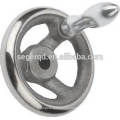 Iron handwheel with revolving handle